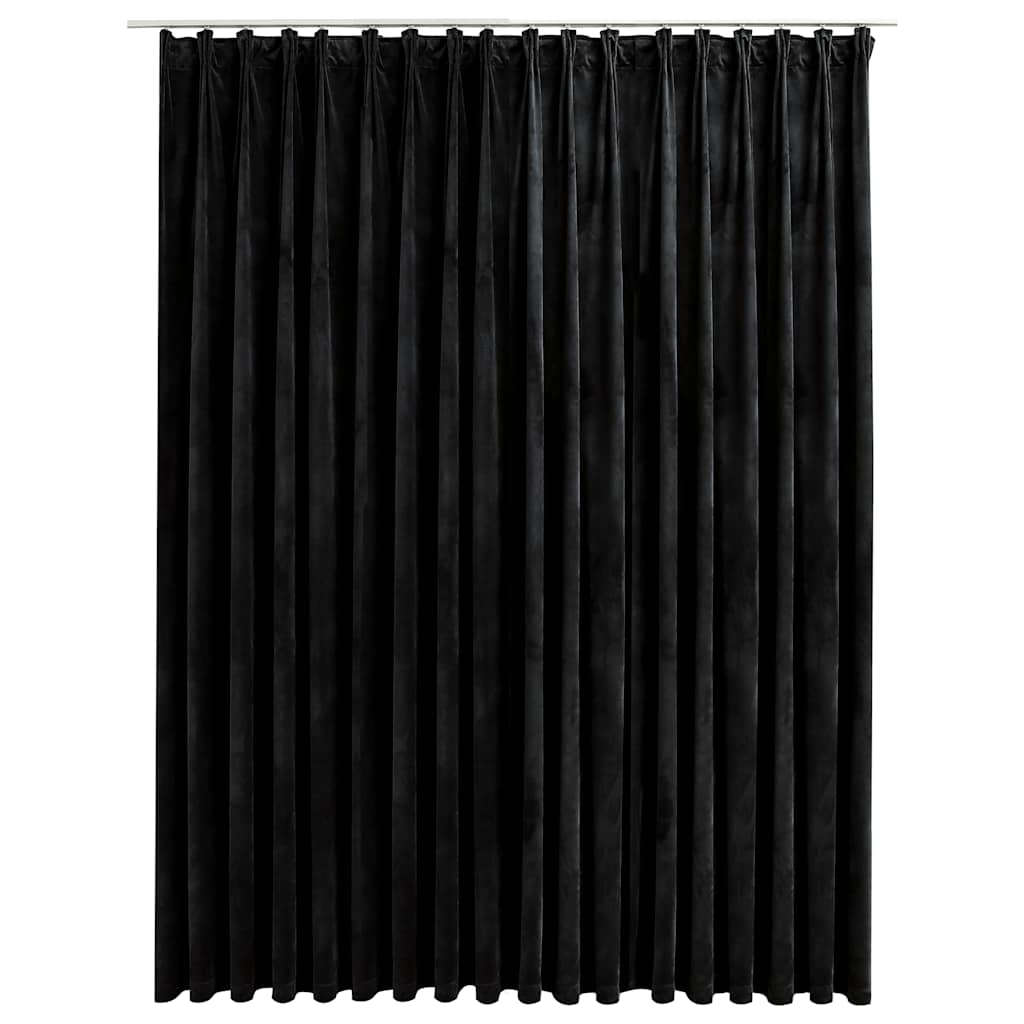 Vidaxl Vorhang Blackout mit Haken 290x245 cm Samt schwarz