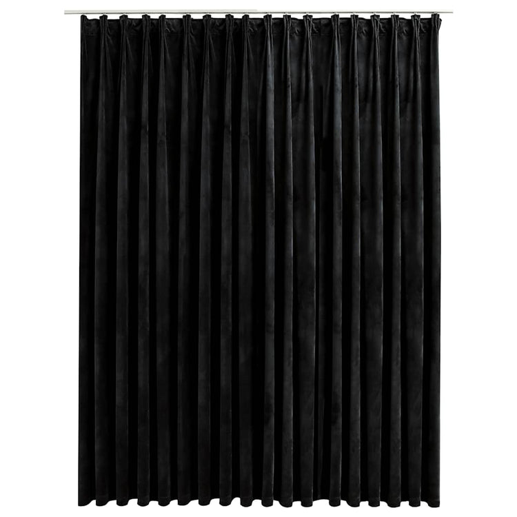 Vidaxl Vorhang Blackout mit Haken 290x245 cm Samt schwarz