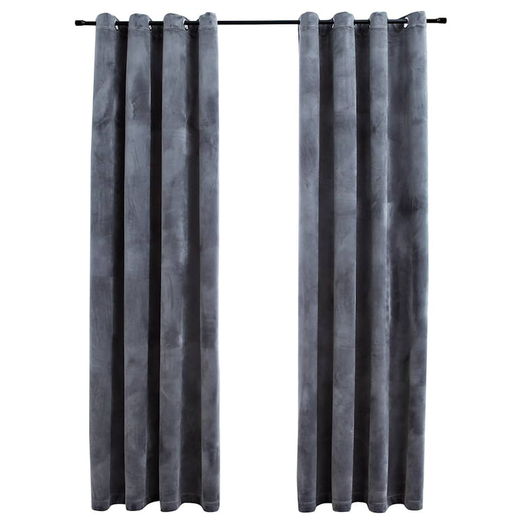 Vidaxl -Vorhang Blacking Ringe 2 ST 140x175 cm Samt -Anthrazit