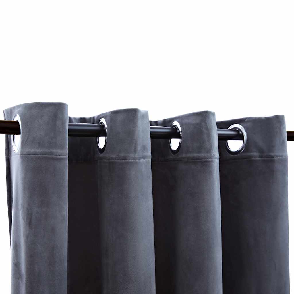 Vidaxl -Vorhang Blacking Ringe 2 ST 140x175 cm Samt -Anthrazit