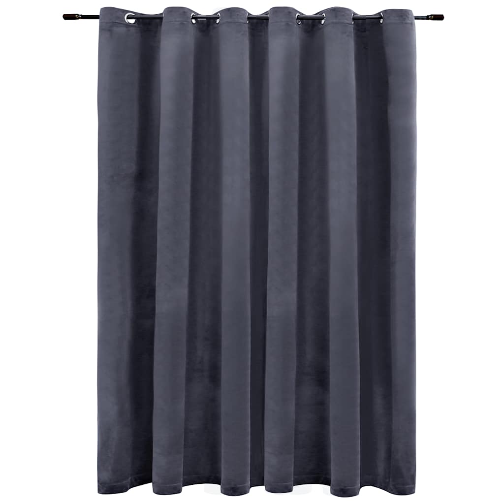 Vidaxl -Vorhang Blackout mit Ringen 290x245 cm Samt Anthrazit