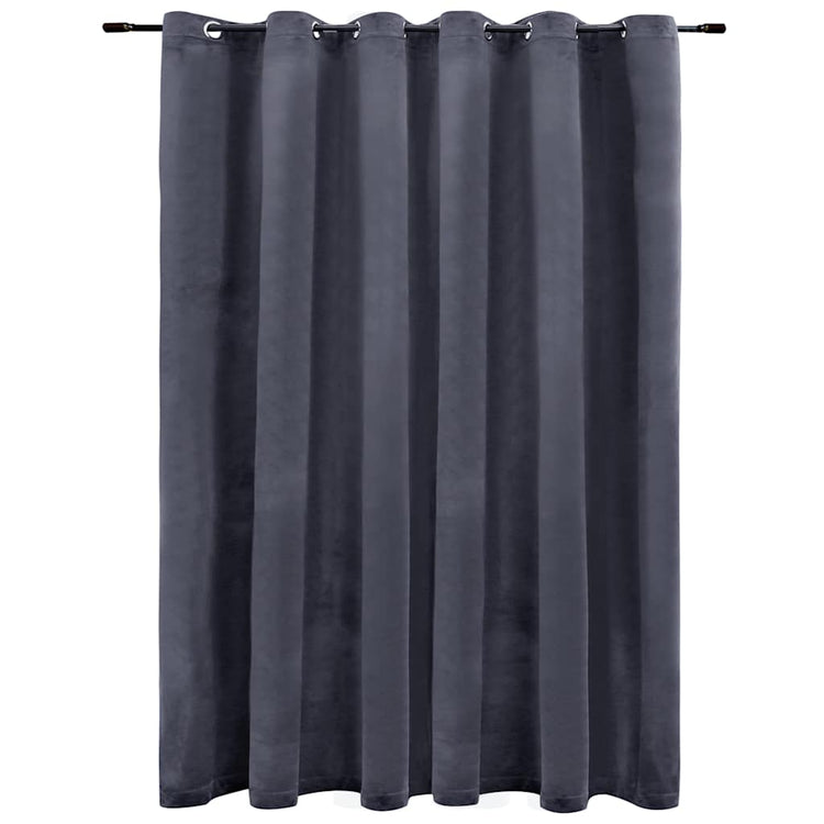 Vidaxl -Vorhang Blackout mit Ringen 290x245 cm Samt Anthrazit