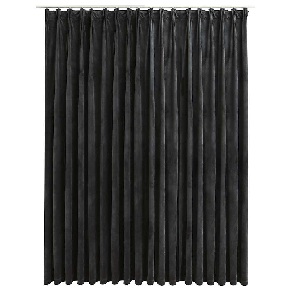 Vidaxl -Vorhang Blackout mit Haken 290x245 cm Samt -Anthrazit