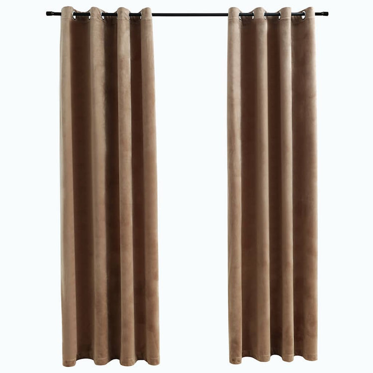 Vidaxl -Vorhang Blackout mit Ringen 2 ST 140x245 cm Samt Beige