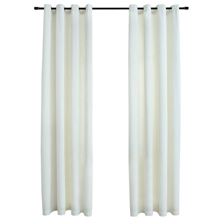 Vidaxl -Vorhang Blackout mit Ringen 2 ST 140x245 cm Samtcreme