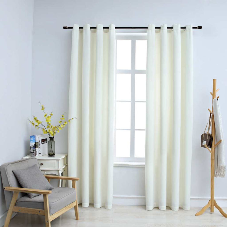 Vidaxl -Vorhang Blackout mit Ringen 2 ST 140x245 cm Samtcreme