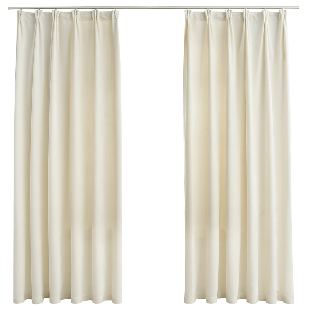 Vidaxl -Vorhänge Blackout 2 STs mit Haken 140x175 cm Samtcreme