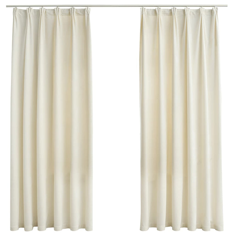 Vidaxl -Vorhänge Blackout 2 STs mit Haken 140x175 cm Samtcreme