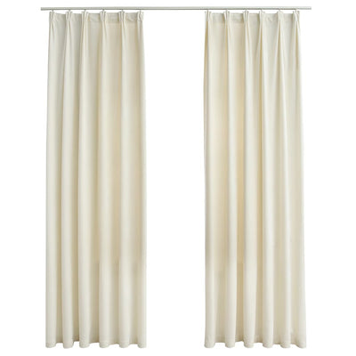 VIDAXL -Vorhänge Blackout 2 STs mit Haken 140x225 cm Samtcreme