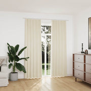 VIDAXL -Vorhänge Blackout 2 STs mit Haken 140x225 cm Samtcreme - afbeelding 1