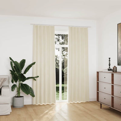 VIDAXL -Vorhänge Blackout 2 STs mit Haken 140x225 cm Samtcreme