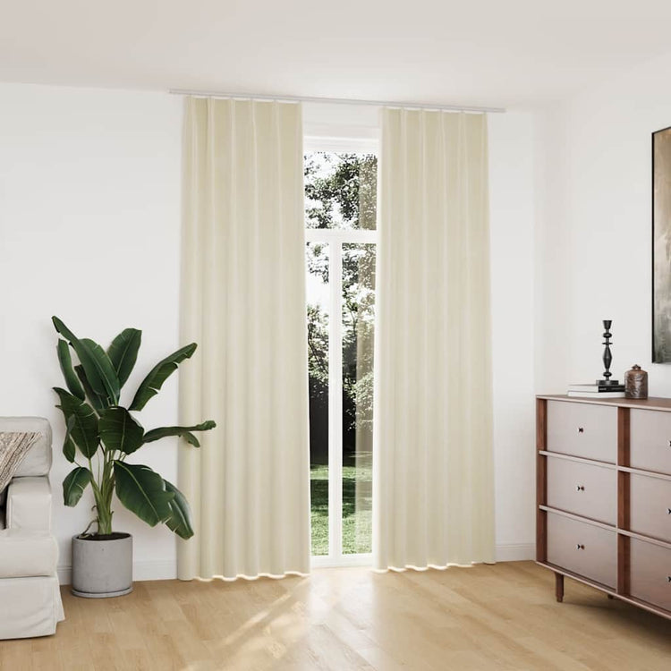 VIDAXL -Vorhänge Blackout 2 STs mit Haken 140x245 cm Samtcreme