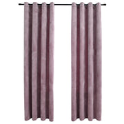VIDAXL -Vorhänge Blackout mit Ringen 2 ST 140x225 cm Velvet Pink - afbeelding 2
