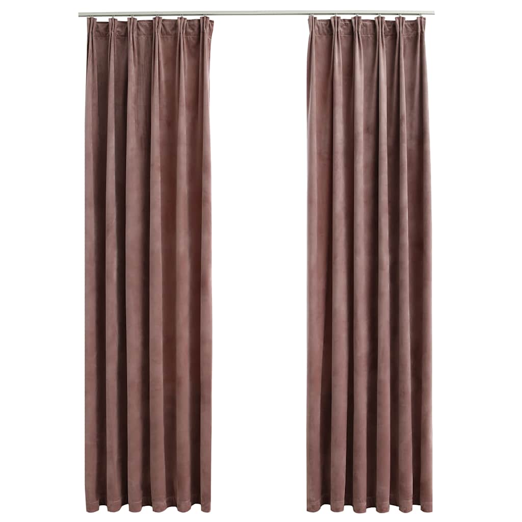 Vidaxl Vorhänge Blackout 2 STs mit Haken 140x245 cm Samtrosa