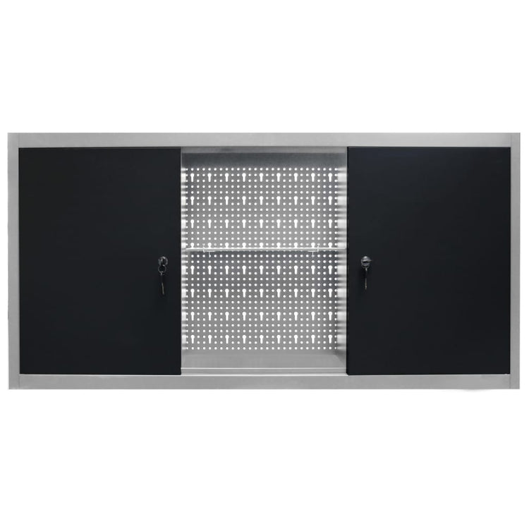 Vidaxl -Werkzeugschrank für das Wandmetallgrau und Schwarz