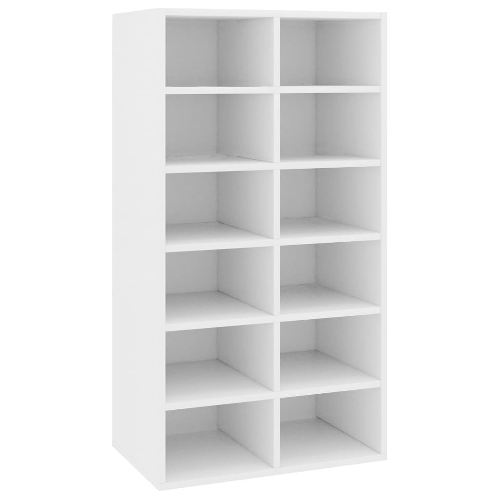 VIDAXL -Schuhregal 54x34x100,5 cm verarbeitetes Holz weiß