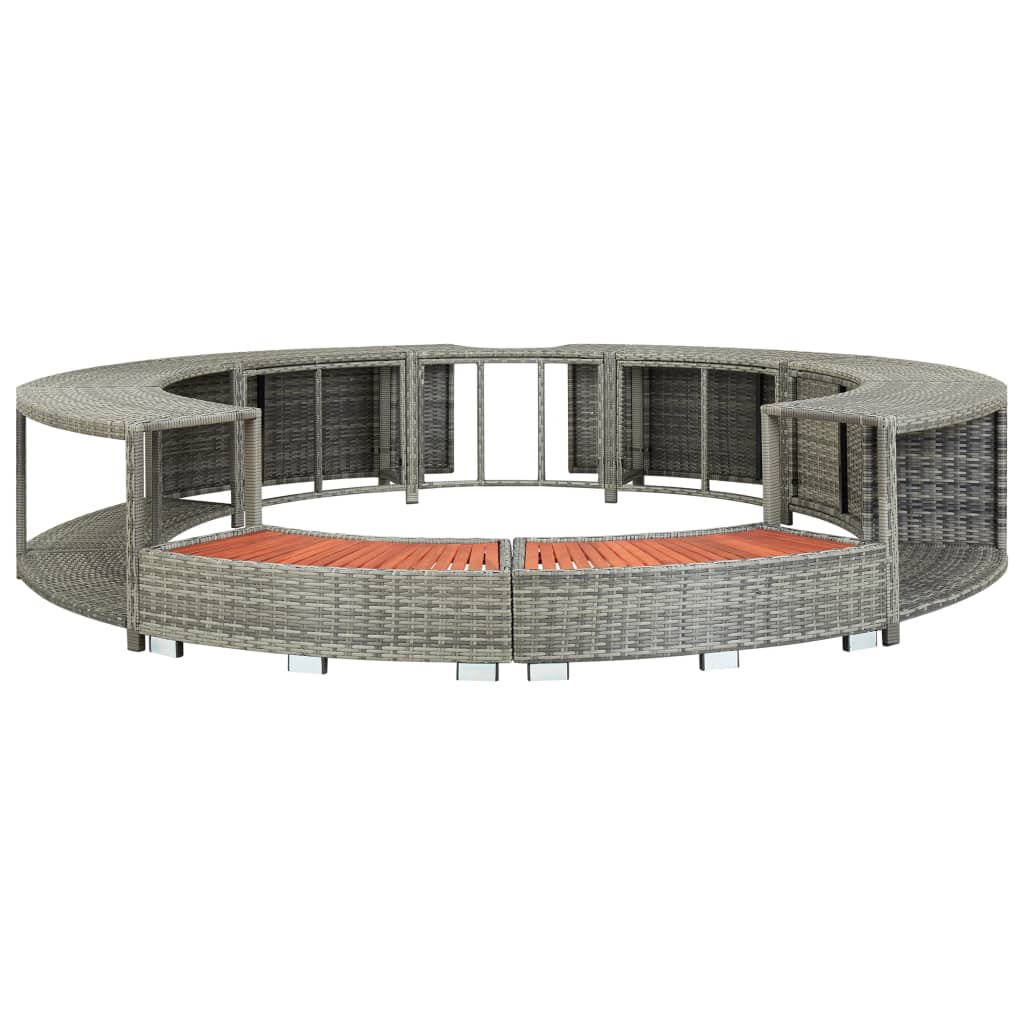 Vidaxl hottub-bouw poly rattan grau