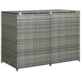 Vidaxl Containerspeicher Doppel 148x77x111 cm Poly Rattan Anthrazit - afbeelding 2