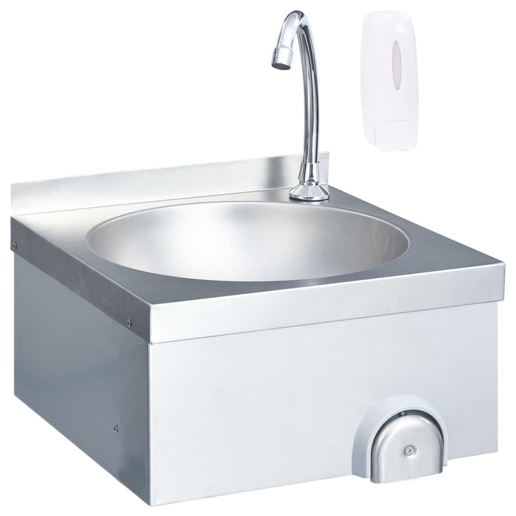 VIDAXL -Waschbecken mit Tap- und Seifspender Edelstahl