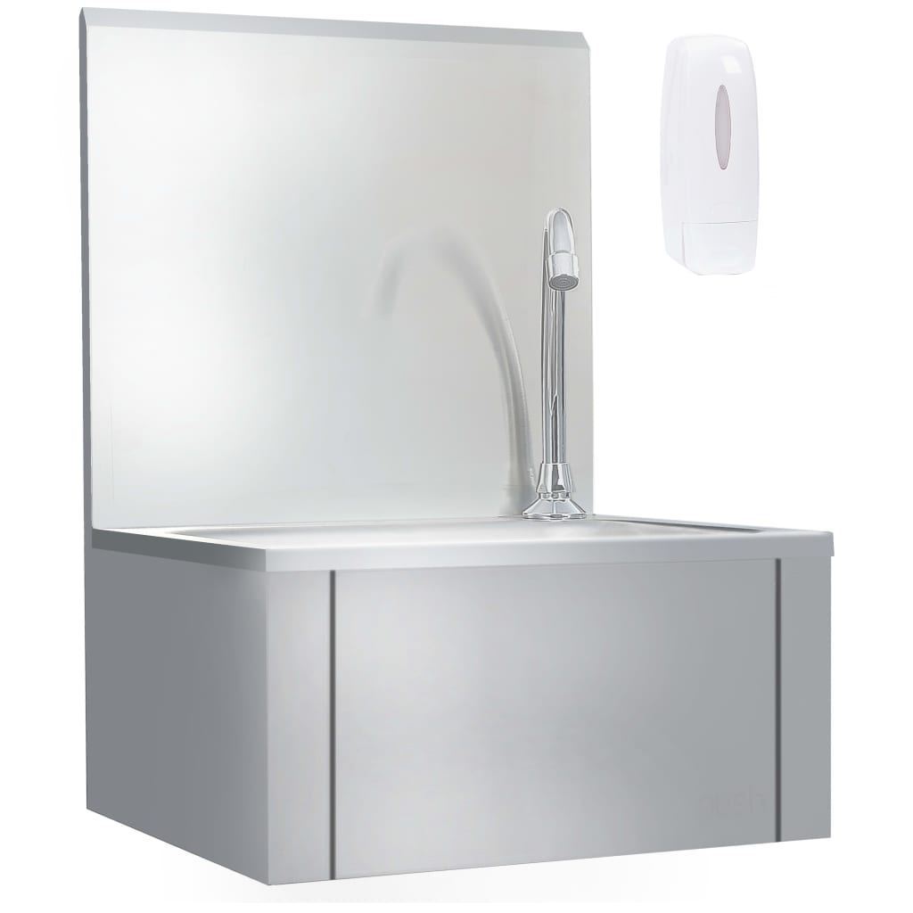 VIDAXL -Waschbecken mit Tap- und Seifspender Edelstahl