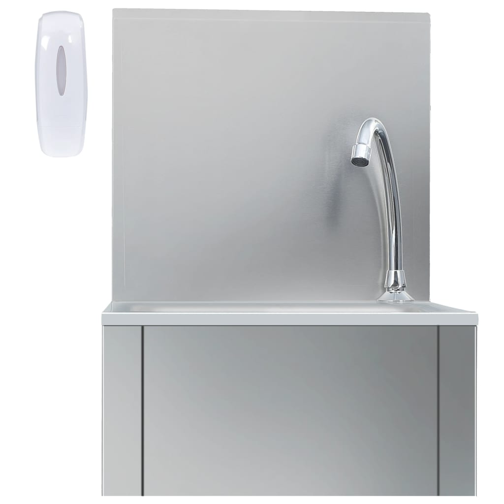 VIDAXL -Waschbecken mit Tap- und Seifspender Edelstahl