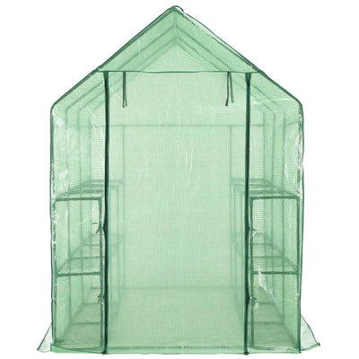 Vidaxl Walk -in Gewächshaus mit 12 Regalen 143x214x196 cm Stahl