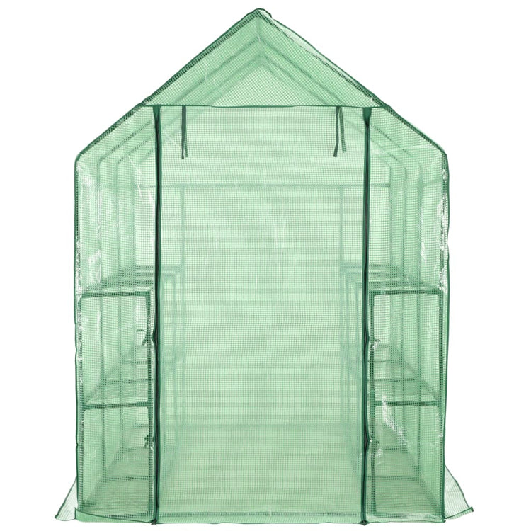 Vidaxl Walk -in Gewächshaus mit 12 Regalen 143x214x196 cm Stahl
