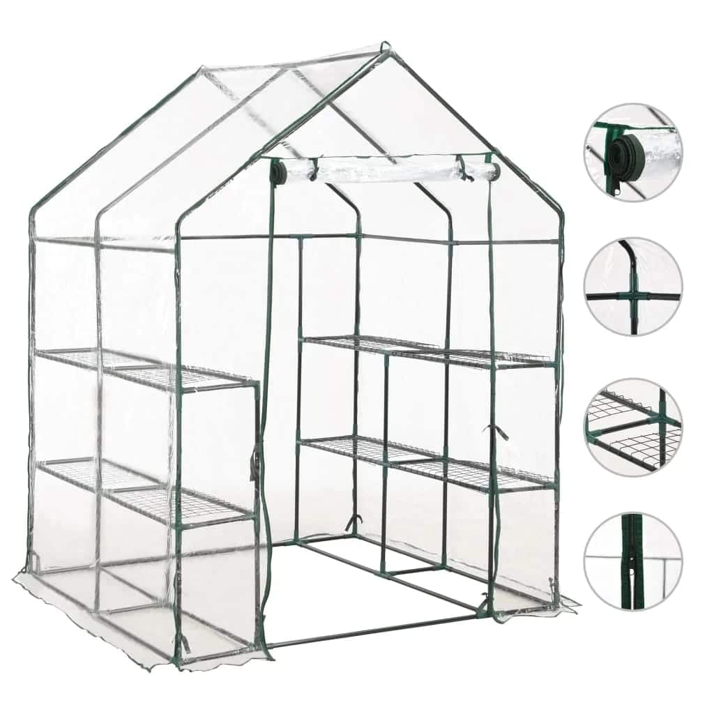 Vidaxl Tuinkas mit 8 Regalen 143x143x195 cm