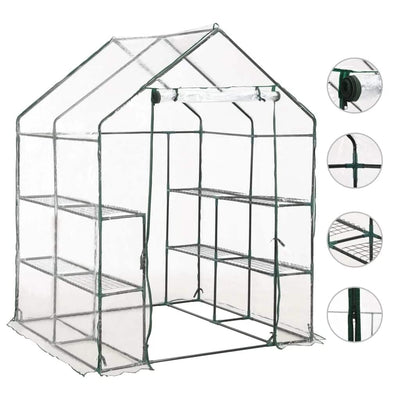 Vidaxl Tuinkas mit 8 Regalen 143x143x195 cm