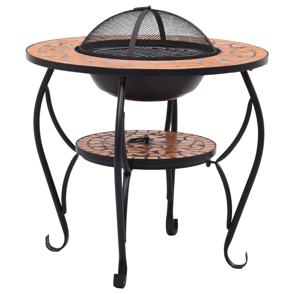 VIDAXL FIRE TABELLE MOSAIC 68 cm Keramik Terrakotta -gelenkt