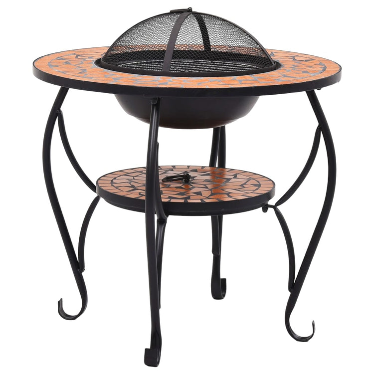 VIDAXL FIRE TABELLE MOSAIC 68 cm Keramik Terrakotta -gelenkt