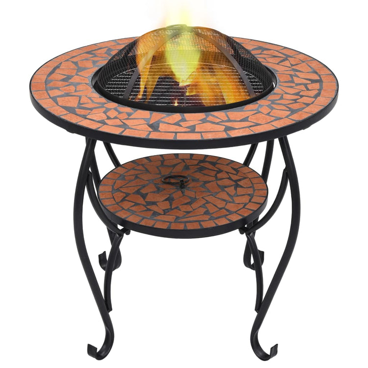 VIDAXL FIRE TABELLE MOSAIC 68 cm Keramik Terrakotta -gelenkt
