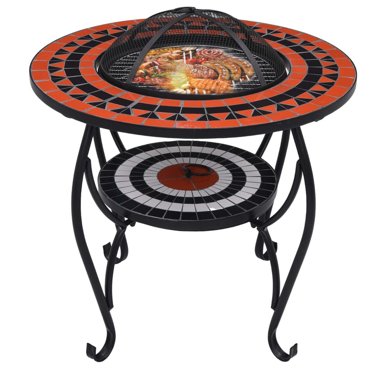 VIDAXL FIRE TABELLE MOSAIC 68 cm Keramik Terrakotta -geläutet und weiß