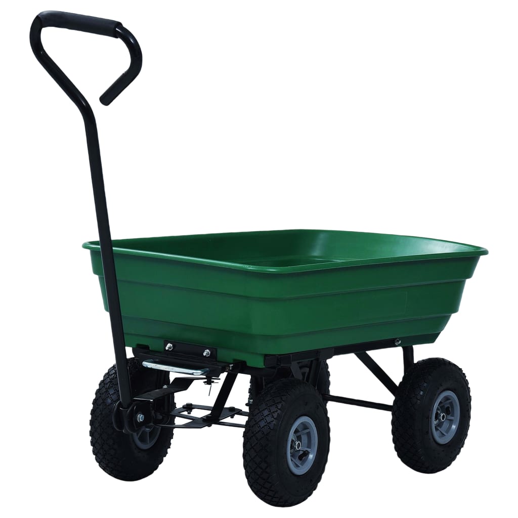 VidaXL Gartenkipper 300 kg 75l grün