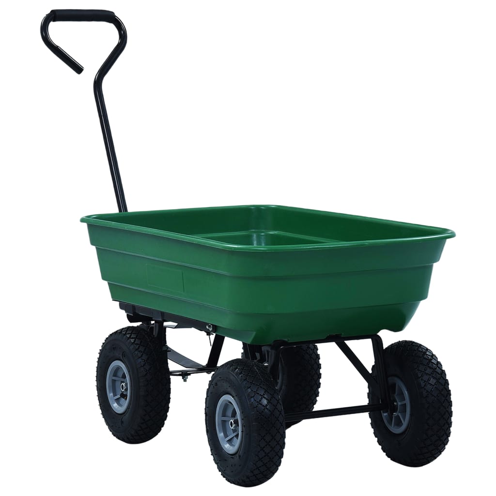 VidaXL Gartenkipper 300 kg 75l grün