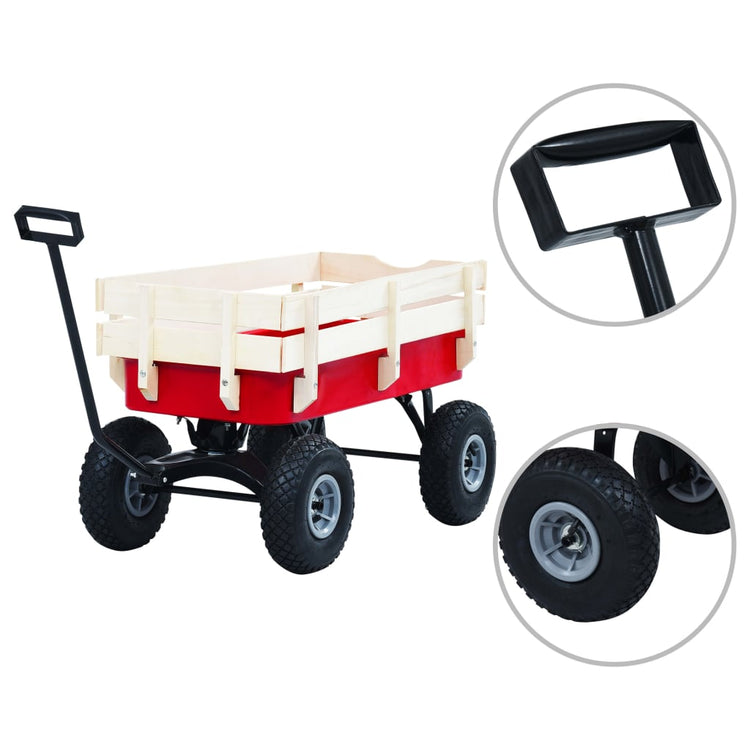VidaXL Gartenwagen 150 kg rot