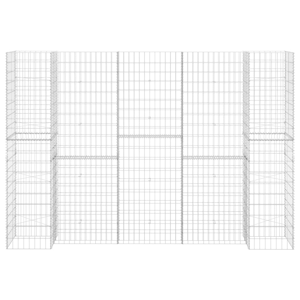 Vidaxl Gabion-Pflanzer H-förmig 260 x 40 x 180 cm Stahldraht
