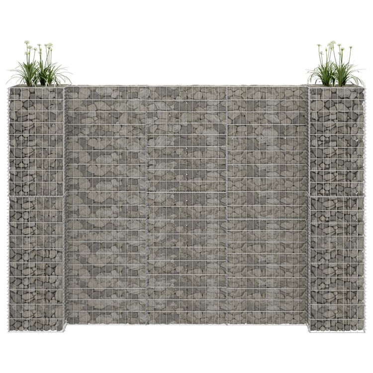 Vidaxl Gabion-Pflanzer H-förmig 260x40x200 cm Stahldraht