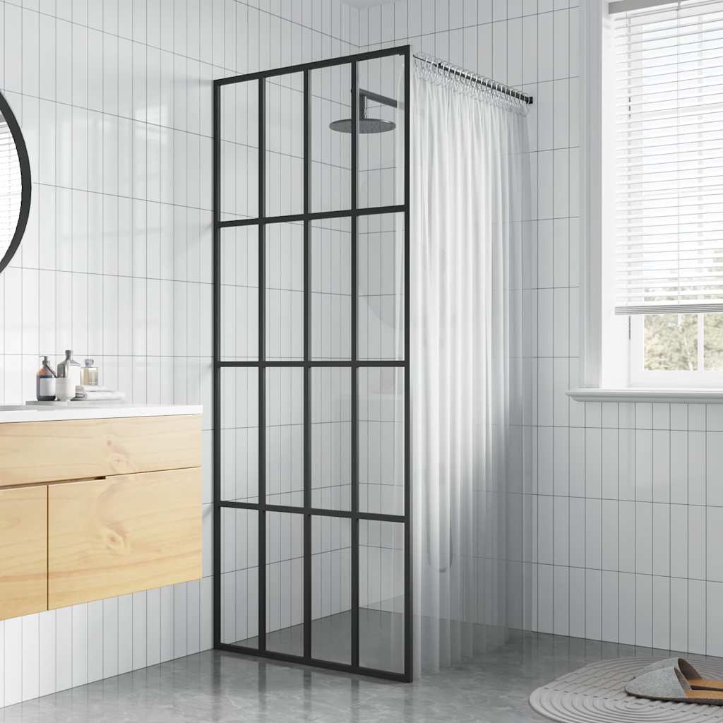 Vidaxl Walk -in Duschwand 90x195 cm transparentes Temperaturglas