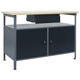 Vidaxl Workbench 120x60x85 cm Stahlschwarz - afbeelding 1