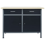 Vidaxl Workbench 120x60x85 cm Stahlschwarz - afbeelding 2