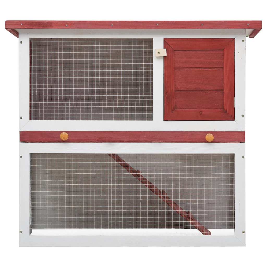 Vidaxl Kaninchenhütte für draußen mit 1 Türholz Rot rot