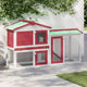 VIDAXL -Kaninchenhütte für äußere große 145x45x84 cm Holz rot und weiß