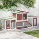 VIDAXL -Kaninchenhütte für äußere große 204x45x85 cm Holz braun und weiß