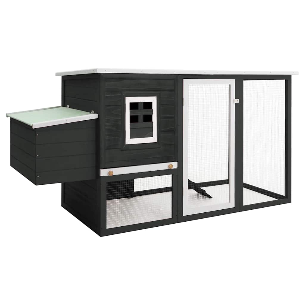 Vidaxl Chicken Coop mit Nacht Loft Holzgrau