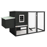 Vidaxl Chicken Coop mit Nacht Loft Holzgrau - afbeelding 1