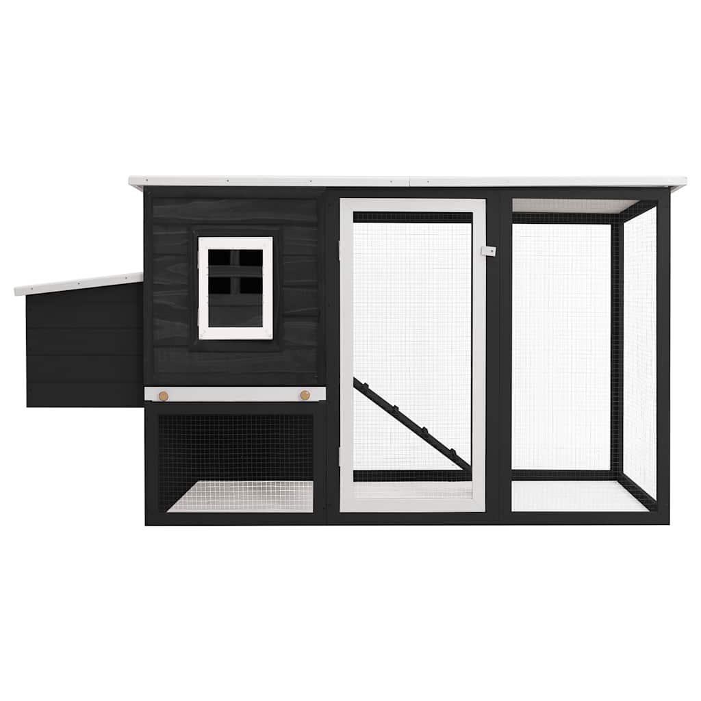 Vidaxl Chicken Coop mit Nacht Loft Holzgrau