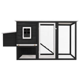 Vidaxl Chicken Coop mit Nacht Loft Holzgrau - afbeelding 2