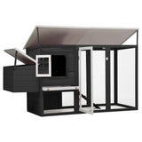 Vidaxl Chicken Coop mit Nacht Loft Holzgrau - afbeelding 3