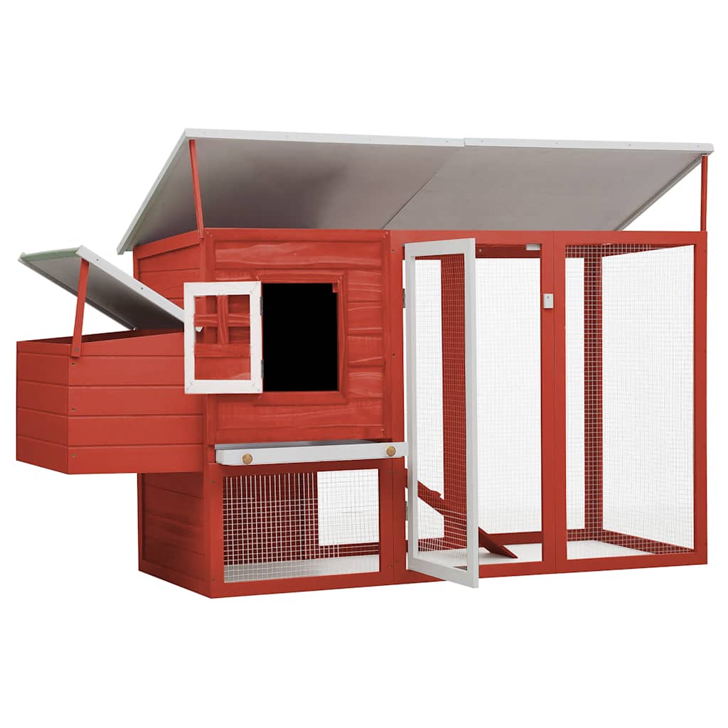 Vidaxl Chicken Coop mit Nacht Loft Rotrot